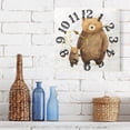 thumbnail image 6 of Bears with Leaves Flowers Wall Clock Square Silent Non Ticking Battery Operated Clock for Home Bathroom Kitchen Bedroom Living Room, 6 of 8
