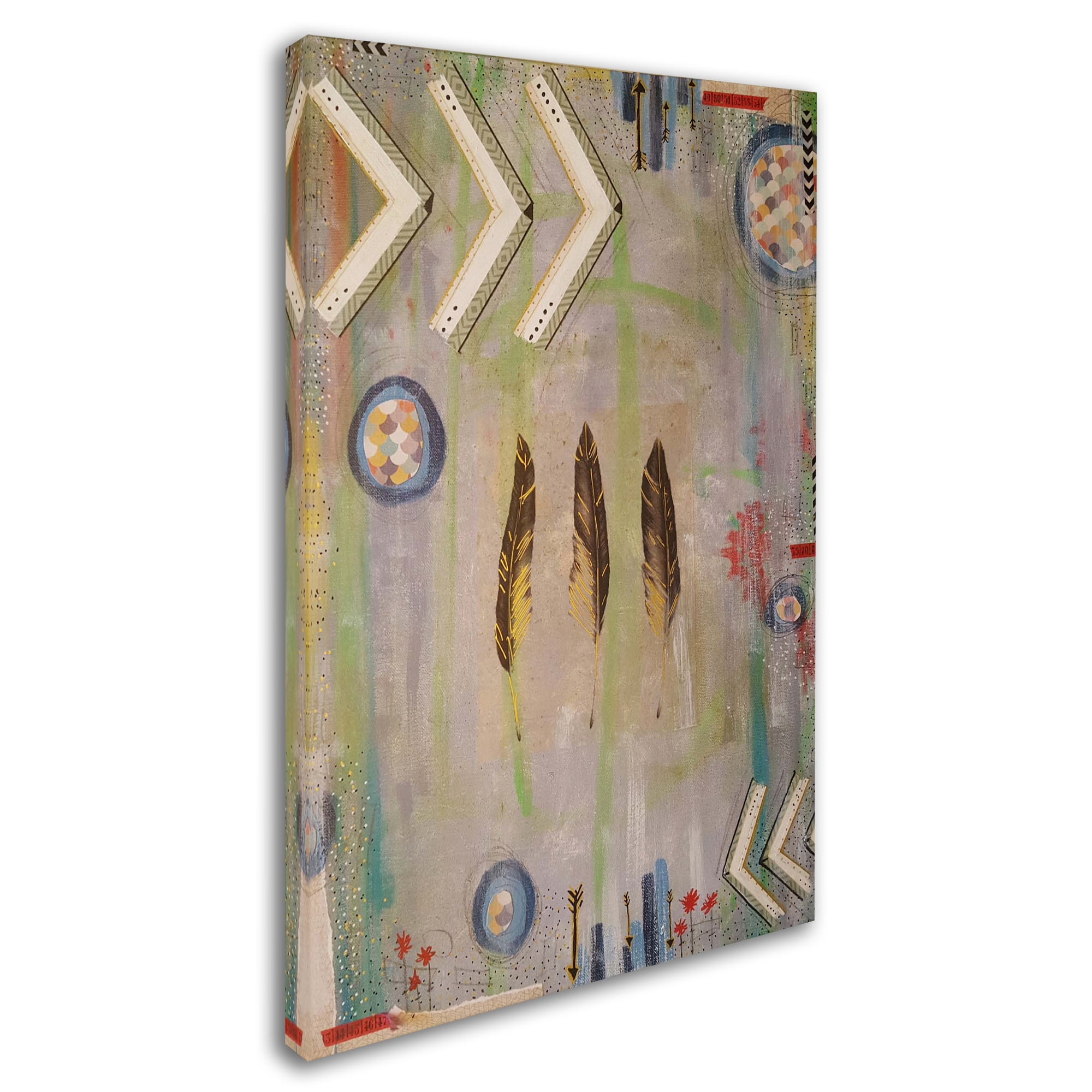 Trademark Fine Art 'Three Feathers' Canvas Art by Vintage Gypsy