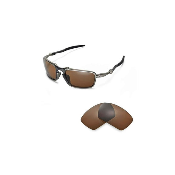 Walleva Brown Polarized Replacement Lenses for Oakley Badman Sunglasses