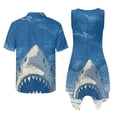 thumbnail image 7 of Psesaysky Shark Print Matching Couple Outfits Mens Cool Animal Aloha Shirts Plus Size Women Sleeveless Tank Sundress Summer Beach Flowy Dress Cover up with Pockets,S-5XL, 7 of 7