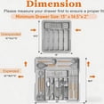 thumbnail image 2 of Larger Cutlery Drawer Organiser,Expandable Drawer Organizer with 9 Compartments, 3-sided Cutlery Organiser, Adjustable Cutlery Tray,utensil drawer organiser for Spoons,Forks and Knives (grey), 2 of 8