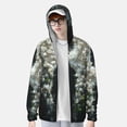 thumbnail image 2 of Disketp Floral Ailes Blanches pour Hommes Protection Solaire Chandail à Capuchon Performance Manches Longues Pêche Extérieur Léger-Moyen, 2 of 7