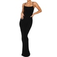 thumbnail image 3 of Summer New Walmart European and American Clothes Solid Color Suspender Skirt Sexy Slim Hip Cover Long Dress-Gray-M, 3 of 5