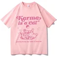 thumbnail image 2 of Camiseta Karma Is A Cat Camiseta de Taylor Music para mujer Camiseta de gato Tops Camisetas de Taylor Merch Music Tour 2024 Camisetas de manga corta con cuello redondo de Swift, 2 of 5