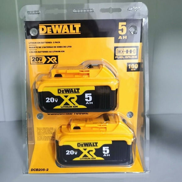 DEWALT 20V Max XR 20V Battery, 5.0-Ah, 2-Pack (DCB205-2)