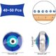 thumbnail image 4 of 40~50 cuentas redondas planas de 10 mm con forma de ojo azul, hechas a mano, esmaltadas para pulseras, collares y joyas. Agujero: 1,2 mm., 4 of 9