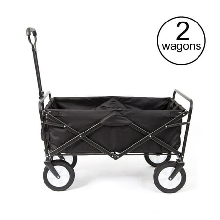 Mac Sports Collapsible Folding Frame Outdoor Garden Utility Wagon Mac Sports Collapsible Folding Frame Outdoor Garden Utility Wagon Cart 2 Pack