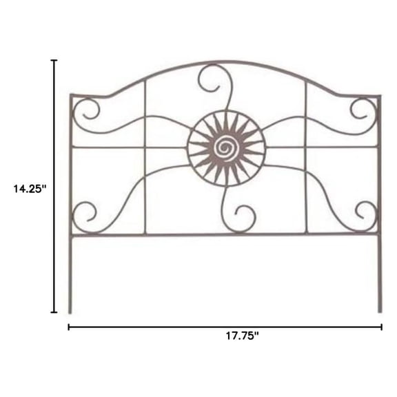 84573 Aztec Sun Border Fence, Rust, 14" H, Pack of 12