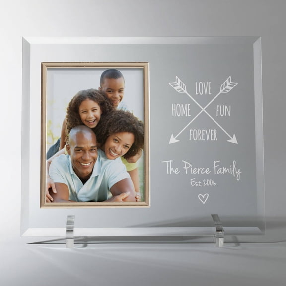 Love, Home, Fun, Forever Personalized Glass Frame