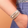 thumbnail image 3 of JennyShop  Stackable Infinity Bracelets Jewelry Gift Mom with Magnetic Clasp, Fashion Wrap Bracelets Leather Cuff Bangle Gold Beaded Bracelets for Women, 3 of 6