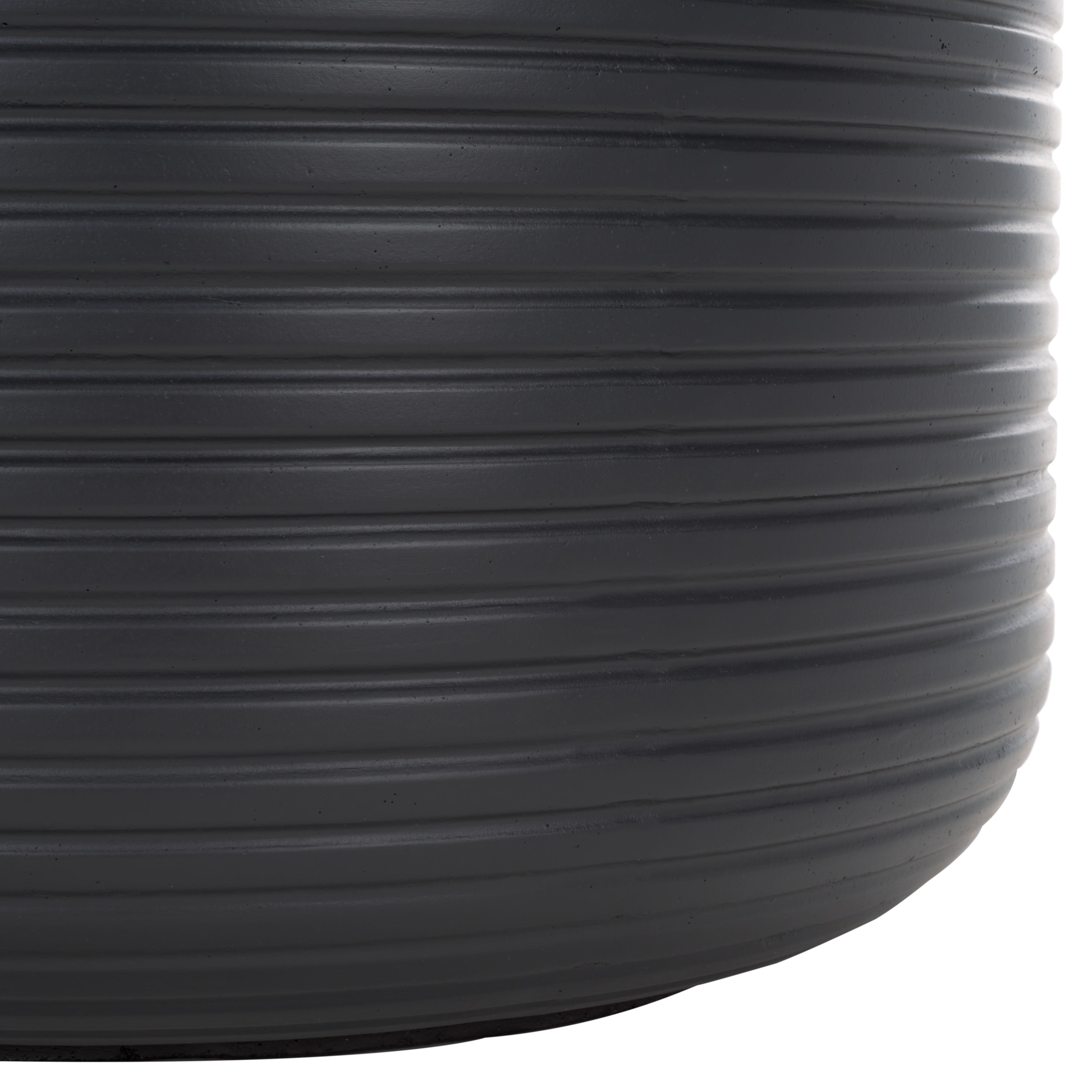 SAFAVIEH Nardo 23" x 23" x 18" Cylinder Black Ficonstone Solid Plant Pot