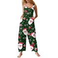 thumbnail image 2 of Iaqnaocc Christmas Womens Jumpsuit Plus Size Funny Christmas Graphic Sleeveless Jumpers Casual Dressy Adjustable Strap Jumpsuits 2025 Trendy Cotton Linen Overalls Green 2XL, 2 of 6