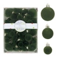 thumbnail image 3 of 42-Pack Velvet Christmas Ball Ornaments Set, Flocked Hanging Baubles, Assorted Sizes, Xmas Tree Holiday Decor, 3 of 8