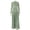 Matcha Green, variant on Women's Retro Print Stand Collar Long Sleeve Waistband A-Line Long Dress, Thin Light, Slight Perspective