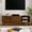 Brown Ebony + MDF + 50-59 inches + Boho + Classic + Farmhouse + Mid-Century Modern + Retro, variant on Luckynote 59 Inch Mid Century Modern Rattan TV Stand for 65 Inch TV, Entertainment Cabinet, Media Console for Living Room Media Room, Solid Wood Feet & Rattan Cabinet Doors - Light Wood