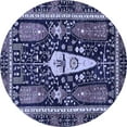 thumbnail image 1 of Ahgly Company Indoor Round Abstract Blue Modern Area Rugs, 3' Round, 1 of 4