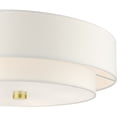 thumbnail image 2 of Livex Lighting Meridian 9.5" 5-Light Metal & Fabric Semi Flush in Satin Brass, 2 of 17
