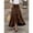 Brown, variant on OYYN Women's A-Line Asymmetrical Ruffle Hem Tie Waist Maxi Skirt