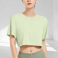 thumbnail image 2 of Workout Crop Tops for Women Short Sleeve Round Neck Loose T-Shirts Cropped Athletic Gym Running Yoga Tee Shirts Summer Clearance, 2 of 4