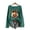 Green, variant on Womens Halloween Pullover Jack O Lantern Bow Graphic Sweater Wide Neckline Long Drop Sleeves Ribbed Edges Loose Casual Top