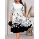 thumbnail image 1 of Plus Fat Full Summer Mujer Casual Flor Cuello Redondo Vestido Recto De Longitud Mediapangjing, 1 of 4