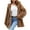 Brown-D, variant on Women's Luxury Fluffy Faux Fur Open Front Cardigan Leopard Long Coat Outwear XL Brown