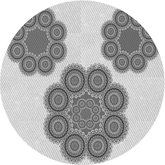 Ahgly Company Indoor Round Patterned Platinum Gray Area Rugs, 8' Round