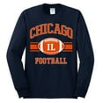thumbnail image 2 of City of Chicago CHI American Football Fantasy Fan Sports Mens Long Sleeve Shirt, Navy, Medium, 2 of 3