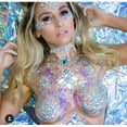thumbnail image 2 of 3Sets Jewels Waterproof Gems Glitter Breast Jewels Tattoo Rhinestone GlitterChest Body Mermaid Temporary Tattoos Stickers for Party Rave Festival Makeup, 2 of 5