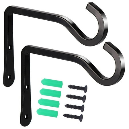 

2PCS Wall Hook Hanging Plant Bracket 6 Inch Plant Hook For Wall Plant Hanger Bracket For Hanging Plants Lantern Indoor Outdoor Home Decor Iron，Hold Up To 13lbs（Black）