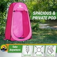 thumbnail image 3 of Wakeman Kid Size Pop Up Changing Tent, 3x3x5.2ft Mini Portable Toilet Stall or Dressing Room, Pink, 3 of 10