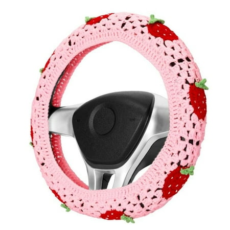 Sewn from Cotton Yarn Boho Style Crochet Steering Wheel Cover for Cars