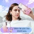 thumbnail image 6 of (3in1 for Samsung Galaxy S24 Plus Case for Women Girls Glitter Girly Cute Bling Flowers Phone Cases with Ring Stand Design Sparkle Floral Shiny Pretty Cover for Samsung S24 Plus 6.7'', 6 of 12