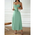 thumbnail image 4 of Liacowi Women Long Dress Solid Color Spaghetti Strap Sleeveless Cami Dress Summer Tie-Up Backless Evening Party Dress, 4 of 6