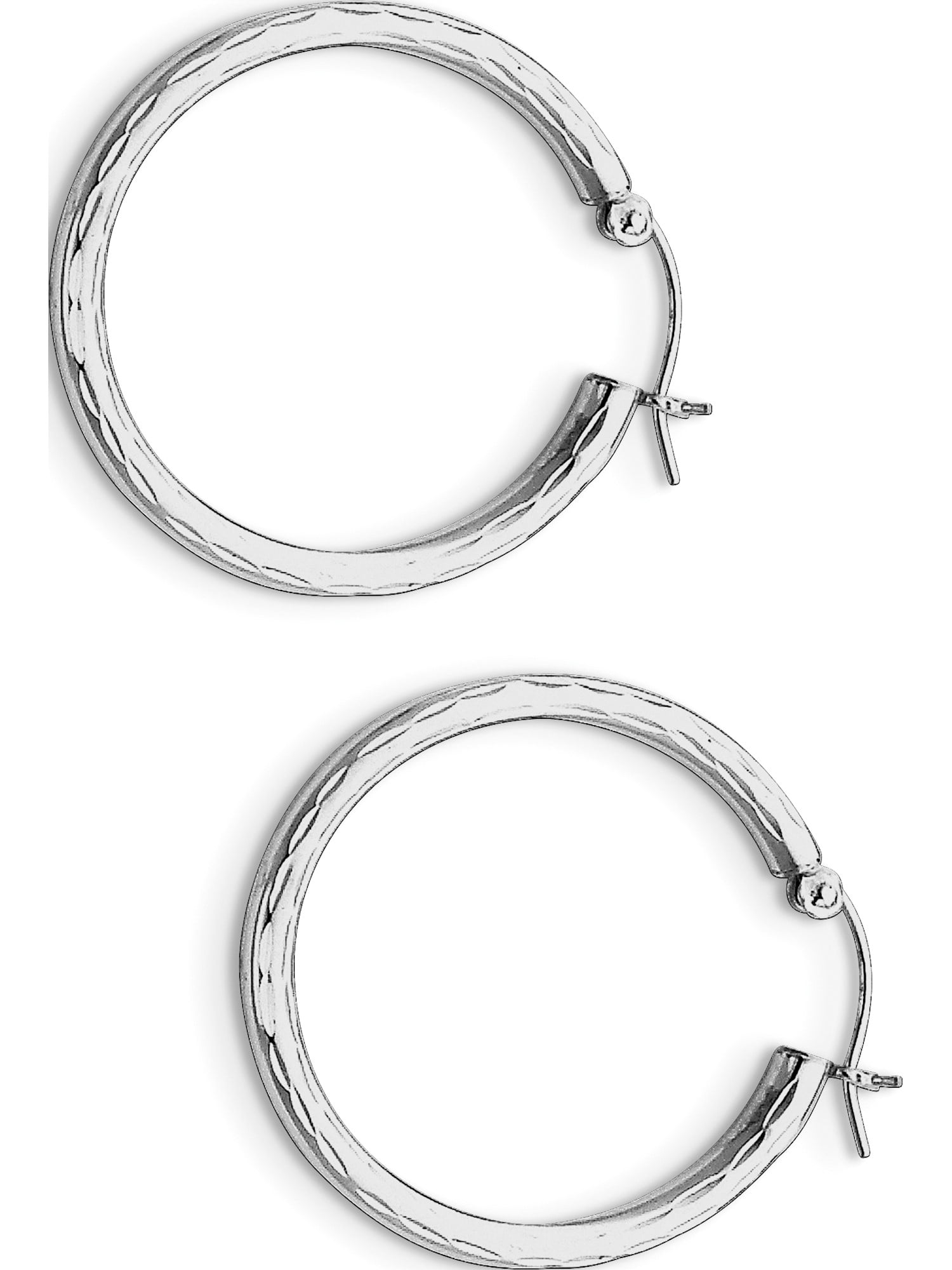 Aretes de Plata ADPN03 ALEX AND ELSA 925 Sterling Silver Diamond Cut Hoop Earrings 25mm