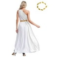 thumbnail image 2 of TiaoBug Womens Greek Roman Costume Queen Princess Praise Dance Performance Toga Dress White XXL, 2 of 7