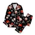 thumbnail image 4 of Christmas Pajamas Women's Two-Piece Christmas Pajamas Long Sleeve Button Shirt and Pants Set Home Clothes, 4 of 9