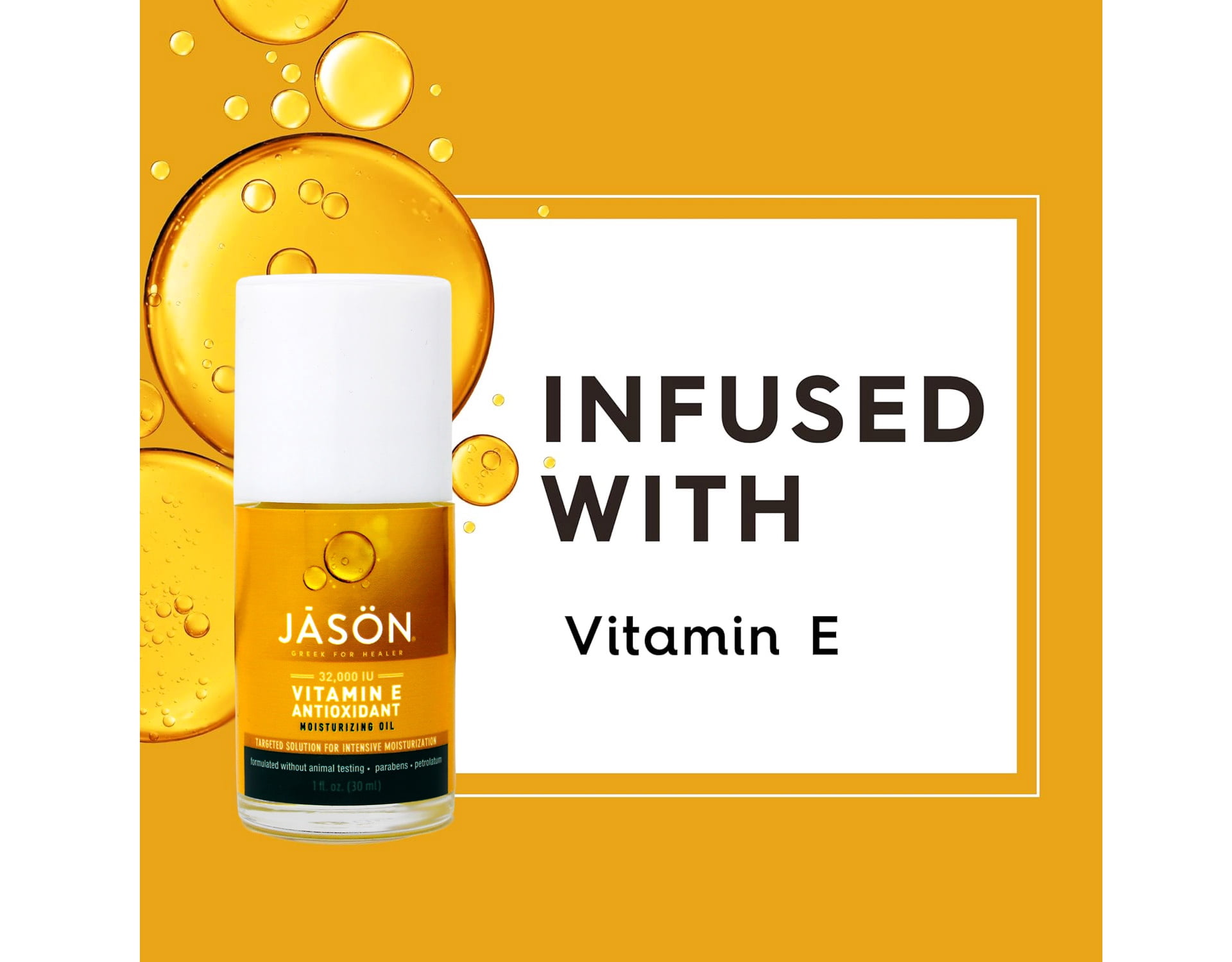 JASON Vitamin E 32,000 IU Moisturizing Oil , For Targeted Solutions, 1 Fluid Ounces, Pack of 3