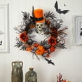thumbnail image 3 of Nearly Natural 30in. Spider and Skull with Top Hat Halloween Wreath, 3 of 4