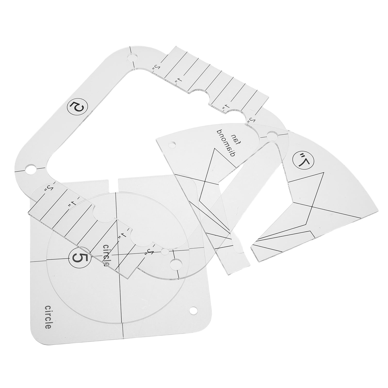 Raindrops Quilting Ruler Acrylic Transparent for DIY Convenient and Practical 3Pcs