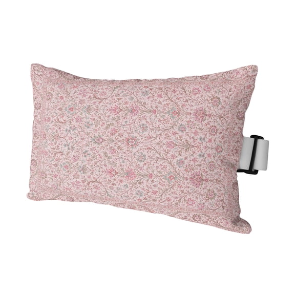 Vintage Pink Floral Boho Outdoor Pillows for Chaise Lounge Chair Waterproof Lumbar Pillows with Insert&Strap Beach Headrest Pillow Retro Ethnic Tribe Abstract Art Pillow for Patio Pool 11"x16"