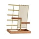 thumbnail image 5 of Organizador de joyas, soporte para joyas, moderno estante de metal, organizador para colgar aretes Oro, 5 of 9