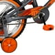 Mongoose Vélo de Trottoir de Roue d'Entraînement pour Enfants Mono-Vitesse 16", Gris/orange – image 4 sur 7