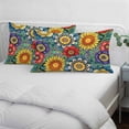 thumbnail image 4 of Boho Colorful Floral Throw Pillow Covers, Spring Flower Botanical Sunflowers Plant Soft Breathable Pillow Cases with Invisible Zipper, Toddler Pillowcases for Couch Bed Sofa Chair 12x20 Inches, 4 of 9