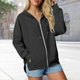 thumbnail image 4 of Gkeoshab Christmas Sweatshirt Women's Solid Color Raglan Sleeve Zip-Up Hooded Sweatshirt with Side Pockets, Athletic Inspired Jacket for Modern Casual Style and On-the-Go Comfort Black XL, 4 of 4