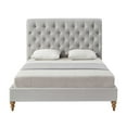 thumbnail image 3 of Rustic Manor Selina Tufted Linen Twin Size Bed Frame, No Box Spring Needed, Grey, 3 of 9
