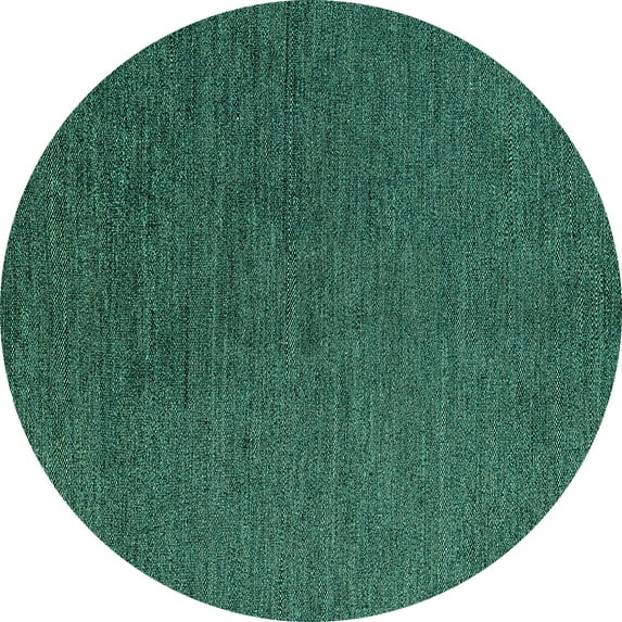 Ahgly Company Machine Washable Indoor Round Abstract Turquoise Blue Modern Area Rugs, 4' Round