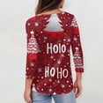 thumbnail image 3 of Fabrcox S-5xl Christmas Snowflake Printed T Shirts for Women Xxl Plus Size 3/4 Sleeve Tops Round Neck Holiday Tunic Lightweight Basic Tops Wine 3XL, 3 of 6