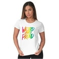 thumbnail image 3 of Weird Proud LGBTQ Pride Funny Cool Womens Slim Fit Graphic Tee Brisco Brands L, 3 of 5