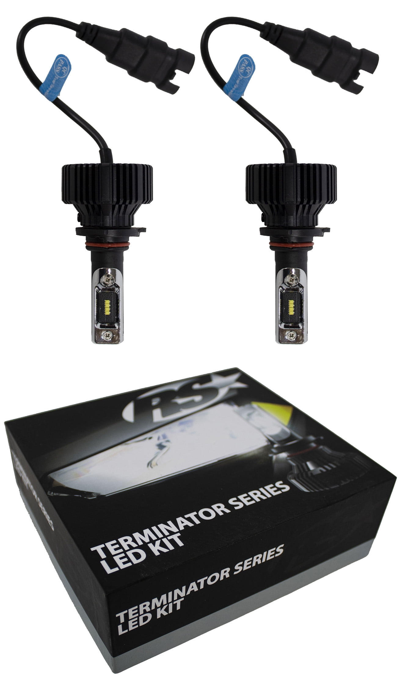 H4 LED Headlight Conversion Kit Bulbs Terminator Fanless 6000LM Plug n